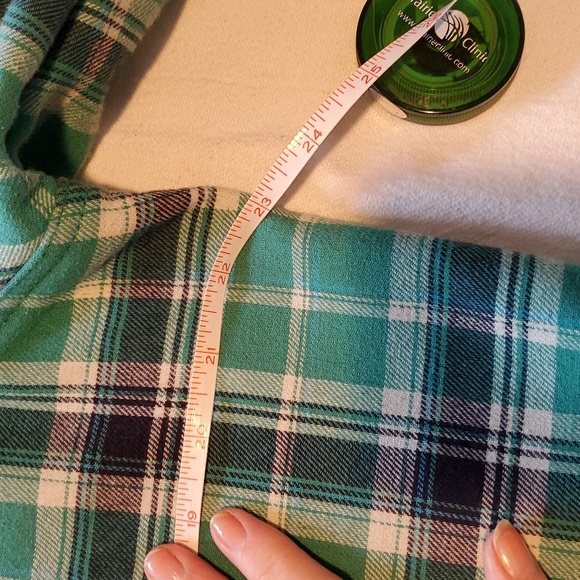 Orvis Green Plaid Button-Up Fleece Lined Snap Button Sz. XL Shacket - Picture 9 of 11